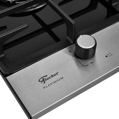 Cooktop 5 Bocas Platinium G Ii A Gás com Vidro Preto - Fischer