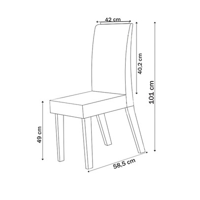 Mesa de Jantar 6 Lugares Brusque com Vidro Imbuia/Off White/Veludo Pastel - Viero Móveis