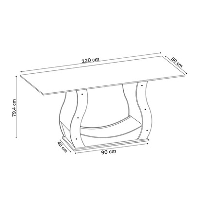 Mesa de Jantar 4 Lugares Capitani com Vidro Mel/Grafite/Veludo Grafite - Viero Móveis