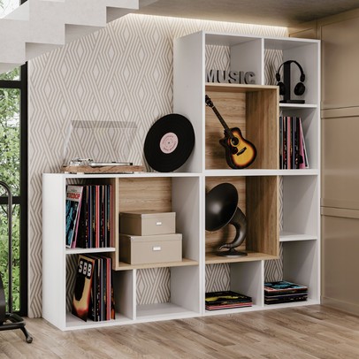 Nicho Organizador Sonho 12 Prateleiras Branco/Aveiro - Movelbras