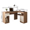 Mesa para Escritório Nilo 1 Porta 1 Gaveta Lamina Mel/Off White - Caemmun