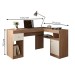 Mesa para Escritório Nilo 1 Porta 1 Gaveta Lamina Mel/Off White - Caemmun