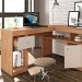 Mesa para Escritório Nilo 1 Porta 1 Gaveta Lamina Mel/Off White - Caemmun