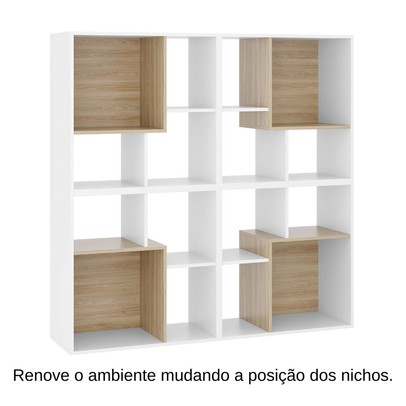 Nicho Organizador Sonho 16 Prateleiras Branco/Aveiro - Movelbras