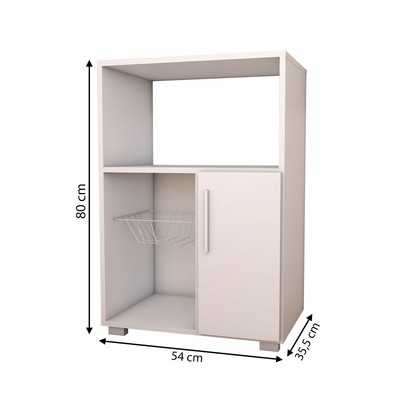 Armário de Cozinha 1 Porta Fruteira com Cesto Branco - Panorama Móveis
