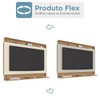 Painel para TV Até 60 Polegadas Madri New 1 Prateleira Flex Canelato Rustico/Natura/Off White - Atualle Móveis