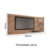 Painel para TV Até 60 Polegadas Rio de Janeiro New 3 Prateleiras Canelato Rustico/Natura/Off White - Atualle Móveis