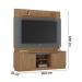 Estante para TV Até 70 Polegadas Torino 2 Portas Ripado Flex Canelato/Grafite/Green - Atualle Móveis