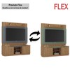 Estante para TV Até 70 Polegadas Torino 2 Portas Ripado Flex Canelato/Grafite/Green - Atualle Móveis