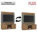 Estante para TV Até 70 Polegadas Torino 2 Portas Ripado Flex Canelato/Grafite/Green - Atualle Móveis