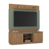 Estante para TV Até 70 Polegadas Torino 2 Portas Ripado Flex Canelato/Grafite/Green - Atualle Móveis