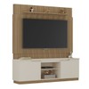 Estante para TV Até 70 Polegadas Torino 2 Portas Ripado Flex Natura Off White/Canelato - Atualle Móveis