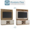 Estante para TV Até 70 Polegadas Torino 2 Portas Ripado Flex Natura Off White/Canelato - Atualle Móveis