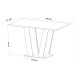 Mesa de Jantar 6 Lugares Califórnia com Vidro Mel/Off White/Veludo Pastel - Panorama Móveis