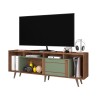 Rack para TV Até 75 Polegadas Roma 1 Porta 1 Prateleira Freijo Rustico/Green Fosco - Atualle Móveis