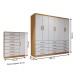 Quarto Completo Casal Catedral 7 Portas 19 Gavetas Cinamomo/Branco - Panorama Móveis