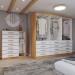 Quarto Completo Casal Catedral 7 Portas 19 Gavetas Cinamomo/Branco - Panorama Móveis