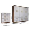 Guarda-Roupa Casal Catedral 6 Portas 12 Gavetas e Cômoda 1 Porta 7 Gavetas Branco/Demolição - Panorama Móveis