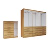 Guarda-Roupa Casal Catedral 6 Portas 12 Gavetas e Cômoda 1 Porta 7 Gavetas Cinamomo - Panorama Móveis