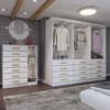 Guarda-Roupa Casal Catedral 6 Portas 12 Gavetas e Cômoda 1 Porta 7 Gavetas Branco - Panorama Móveis