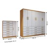 Guarda-Roupa Casal Catedral 6 Portas 12 Gavetas e Cômoda 1 Porta 7 Gavetas Cinamomo/Branco - Panorama Móveis