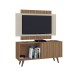 Rack com Painel Málaga para TV Até 50 Polegadas Ripado 1 Porta Flex Canelato/Natura/Off White - Atualle Móveis