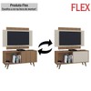 Rack com Painel Málaga para TV Até 50 Polegadas Ripado 1 Porta Flex Canelato/Natura/Off White - Atualle Móveis