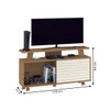 Rack para TV Até 55 Polegadas Rivera 1 Porta Flex Canelato Rustico/Natura Off White - Atualle Móveis