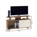 Rack para TV Até 55 Polegadas Rivera 1 Porta Flex Canelato Rustico/Natura Off White - Atualle Móveis