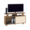 Rack para TV Até 55 Polegadas Rivera 1 Porta Flex Canelato Rustico/Natura Off White - Atualle Móveis