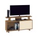 Rack para TV Até 55 Polegadas Rivera 1 Porta Flex Canelato Rustico/Natura Off White - Atualle Móveis