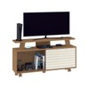 Rack para TV Até 55 Polegadas Rivera 1 Porta Flex Canelato Rustico/Natura Off White - Atualle Móveis