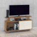 Rack para TV Até 55 Polegadas Rivera 1 Porta Flex Canelato Rustico/Natura Off White - Atualle Móveis