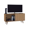 Rack para TV Até 55 Polegadas Malaga 1 Porta Canelato Rustico/Natura/Off White - Atualle Móveis