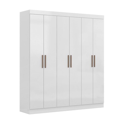 Guarda-Roupa Casal Paris 6 Portas 2 Gavetas Branco - Maxel