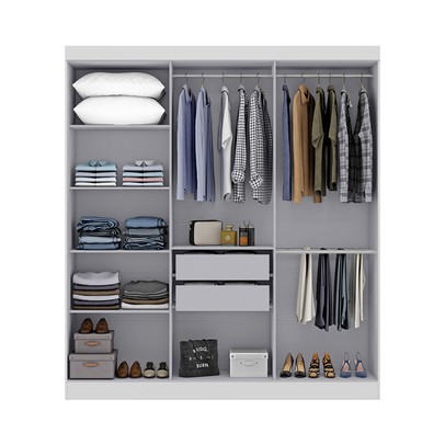 Guarda-Roupa Casal Paris 6 Portas 2 Gavetas Branco - Maxel