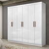 Guarda-Roupa Casal Paris 6 Portas 2 Gavetas Branco - Maxel