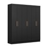 Guarda-Roupa Casal Paris 6 Portas 2 Gavetas Preto - Maxel