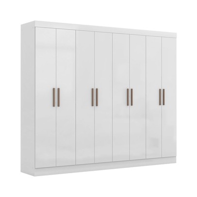 Guarda-Roupa Casal Paris 8 Portas 4 Gavetas Branco - Maxel