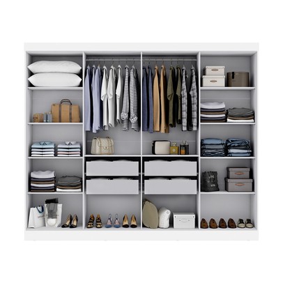 Guarda-Roupa Casal Paris 8 Portas 4 Gavetas Branco - Maxel