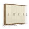 Guarda-Roupa Casal Paris 8 Portas 4 Gavetas Ipê Tex/Off White - Maxel