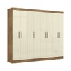 Guarda-Roupa Casal Paris 8 Portas 4 Gavetas Ipê Tex/Off White - Maxel