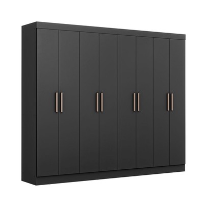 Guarda-Roupa Casal Paris 8 Portas 4 Gavetas Preto - Maxel