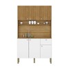Armário de Cozinha Style 6 Portas 1 Gaveta Ripado 3d Freijó/Supremo - Kits Paraná