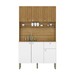 Armário de Cozinha Style 6 Portas 1 Gaveta Ripado 3d Freijó/Supremo - Kits Paraná