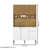 Armário de Cozinha Style 6 Portas 1 Gaveta Ripado 3d Freijó/Supremo - Kits Paraná