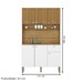 Armário de Cozinha Style 6 Portas 1 Gaveta Ripado 3d Freijó/Supremo - Kits Paraná
