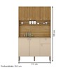 Armário de Cozinha Style 6 Portas 1 Gaveta Ripado 3d Freijó/Vanilla - Kits Paraná