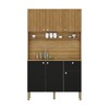 Armário de Cozinha Style 6 Portas 1 Gaveta Ripado 3d Freijó/Nero - Kits Paraná