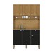 Armário de Cozinha Style 6 Portas 1 Gaveta Ripado 3d Freijó/Nero - Kits Paraná